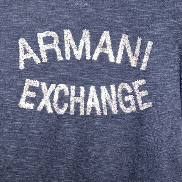 Armani Exchange Black Stretchy Black Crew neck short sleeve T-shirt(Size Small) - Picture 4 of 5